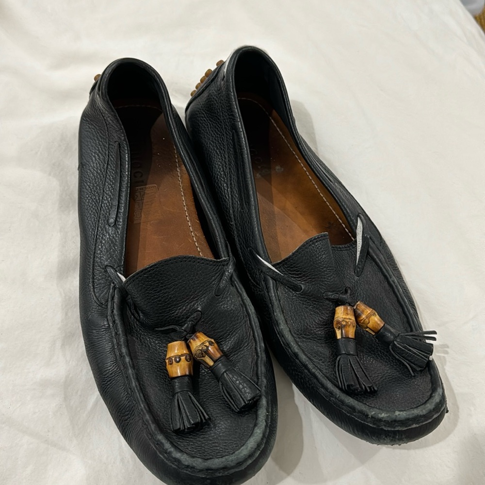 Black Gucci tassel loafer